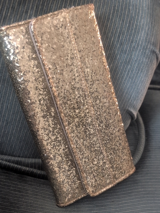 Adrienne Vittadini Handbags - Adrienne Vittadini Glitter Wallet Clutch Gold Sparkle
